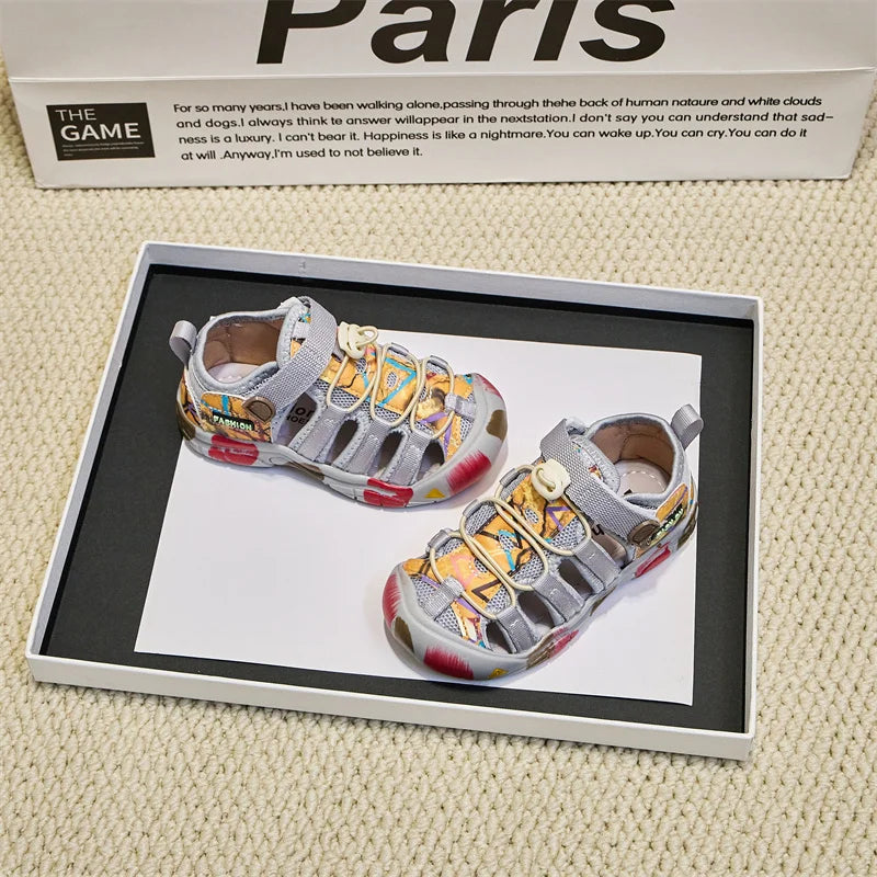 Kids Sports Sandals for Boys Girls 2025 Summer Non-slip Toddler Beach Shoes Versatile Chic Comfort School Outdoor Hiking Shoes