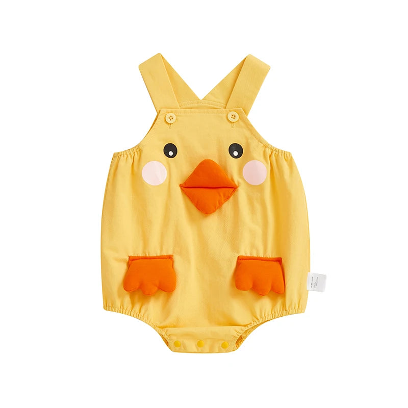 Pudcoco Baby Toddler Duck Overall Romper
