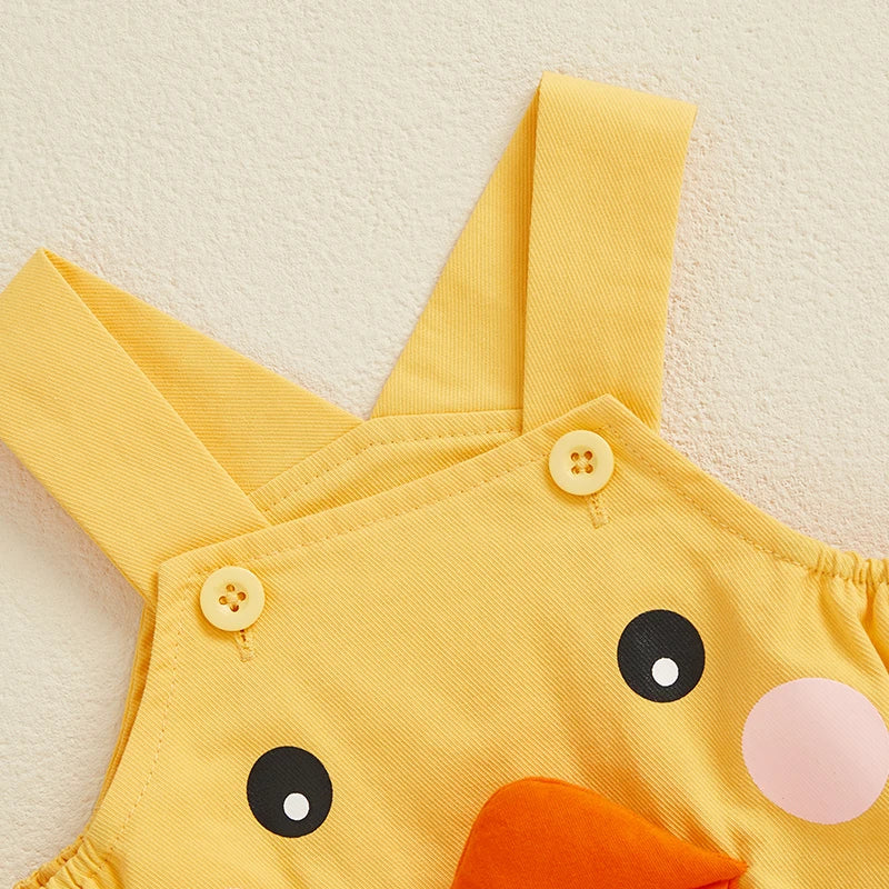 Pudcoco Baby Toddler Duck Overall Romper