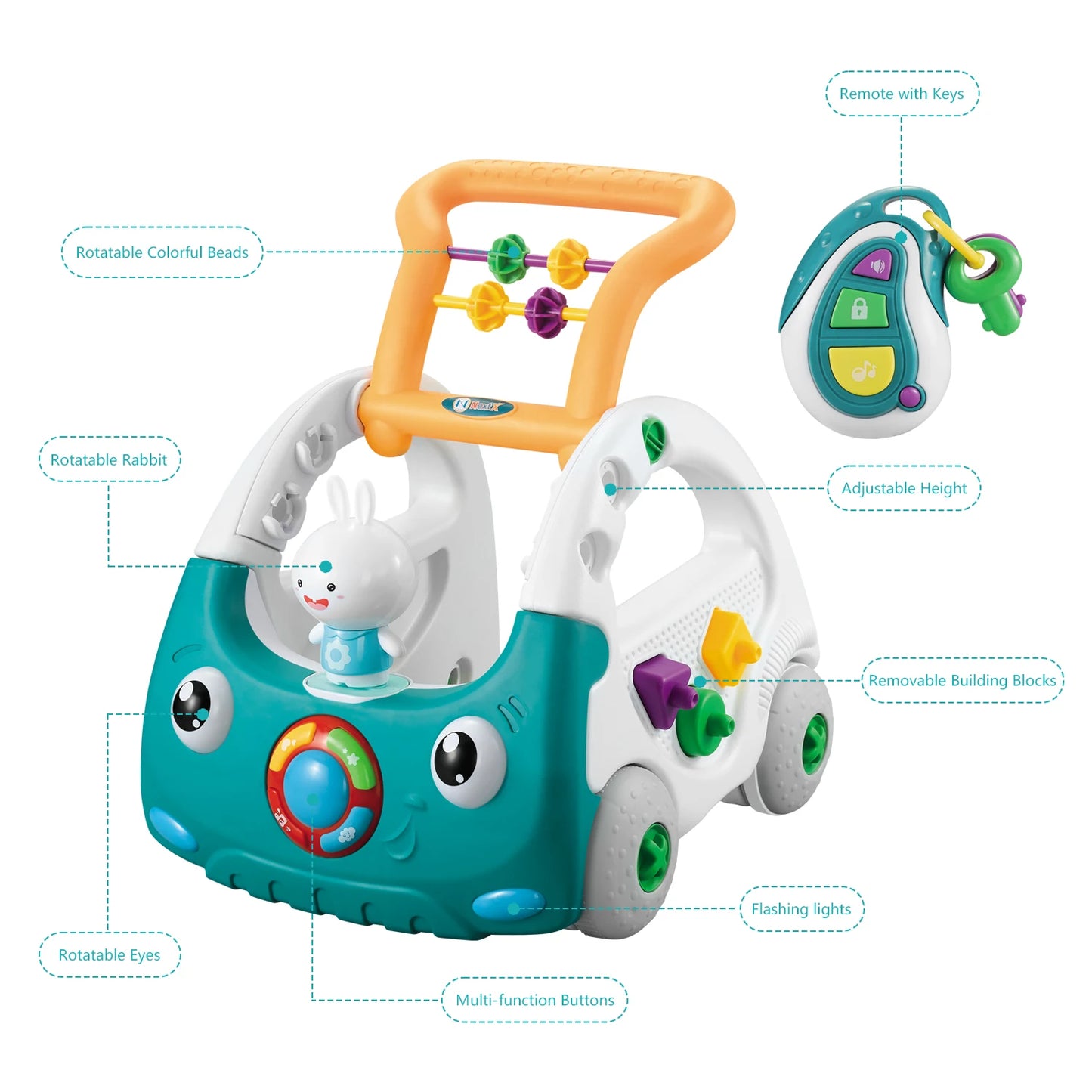 4-in-1 Baby Learning Push Toys