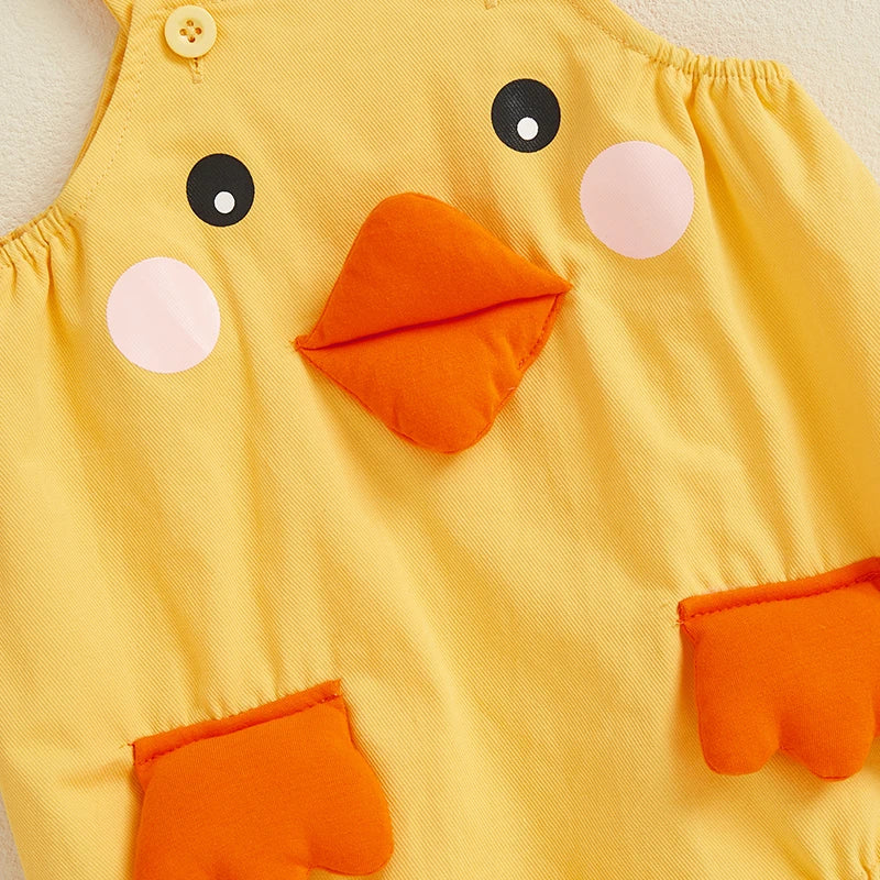 Pudcoco Baby Toddler Duck Overall Romper