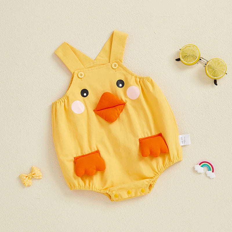 Pudcoco Baby Toddler Duck Overall Romper